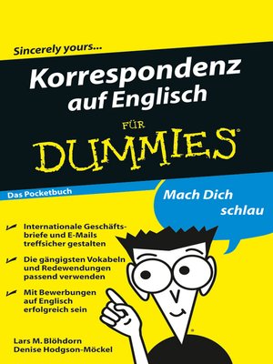 cover image of Korrespondenz auf Englisch f&uuml;r Dummies Das Pocketbuch